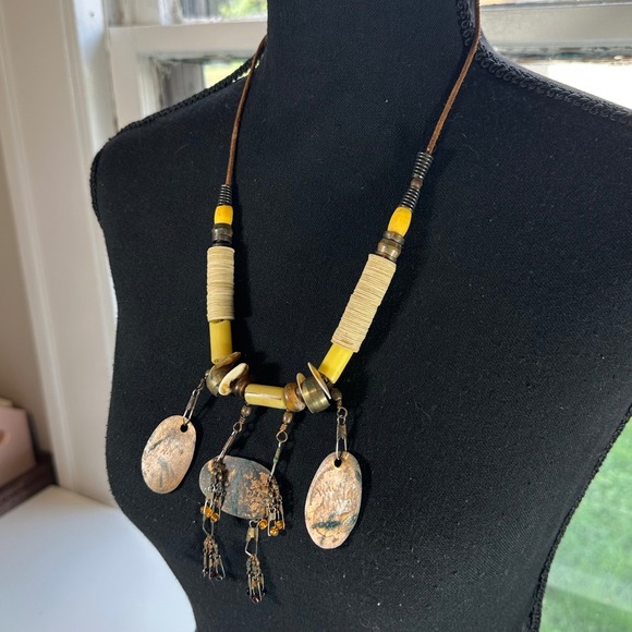 Artisan Crafted Statement Necklace Boho Ethnic Tribal Pendant‎ Jewelry Penny - Picture 2 of 8